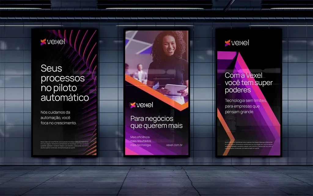 Painéis da Vexel em estação de metrô